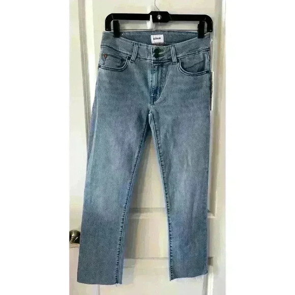 NWT HUDSON Jeans Ankle Ginny Straight Size 27 Light wash raw hem RUNWAY MSRP$198 - Picture 3 of 9